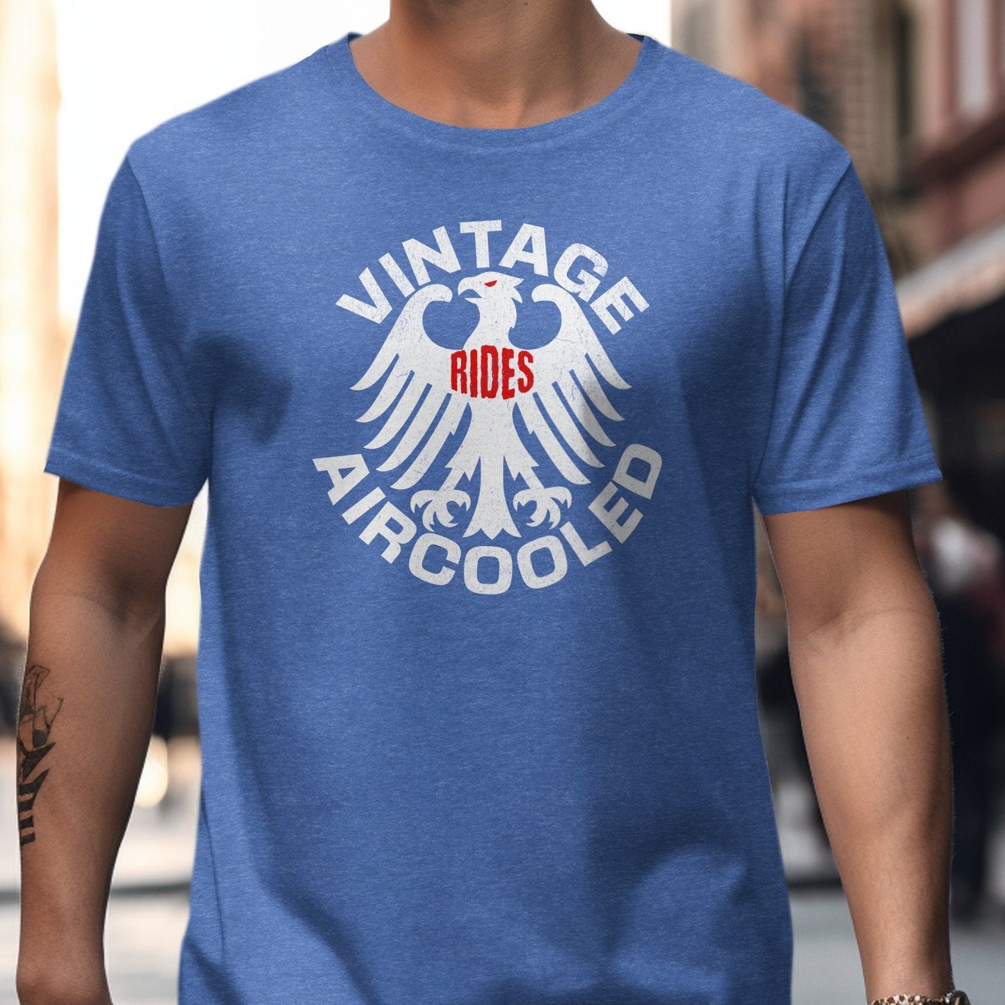 Vintage Aircooled Rides Blue Graphic T-Shirt product type