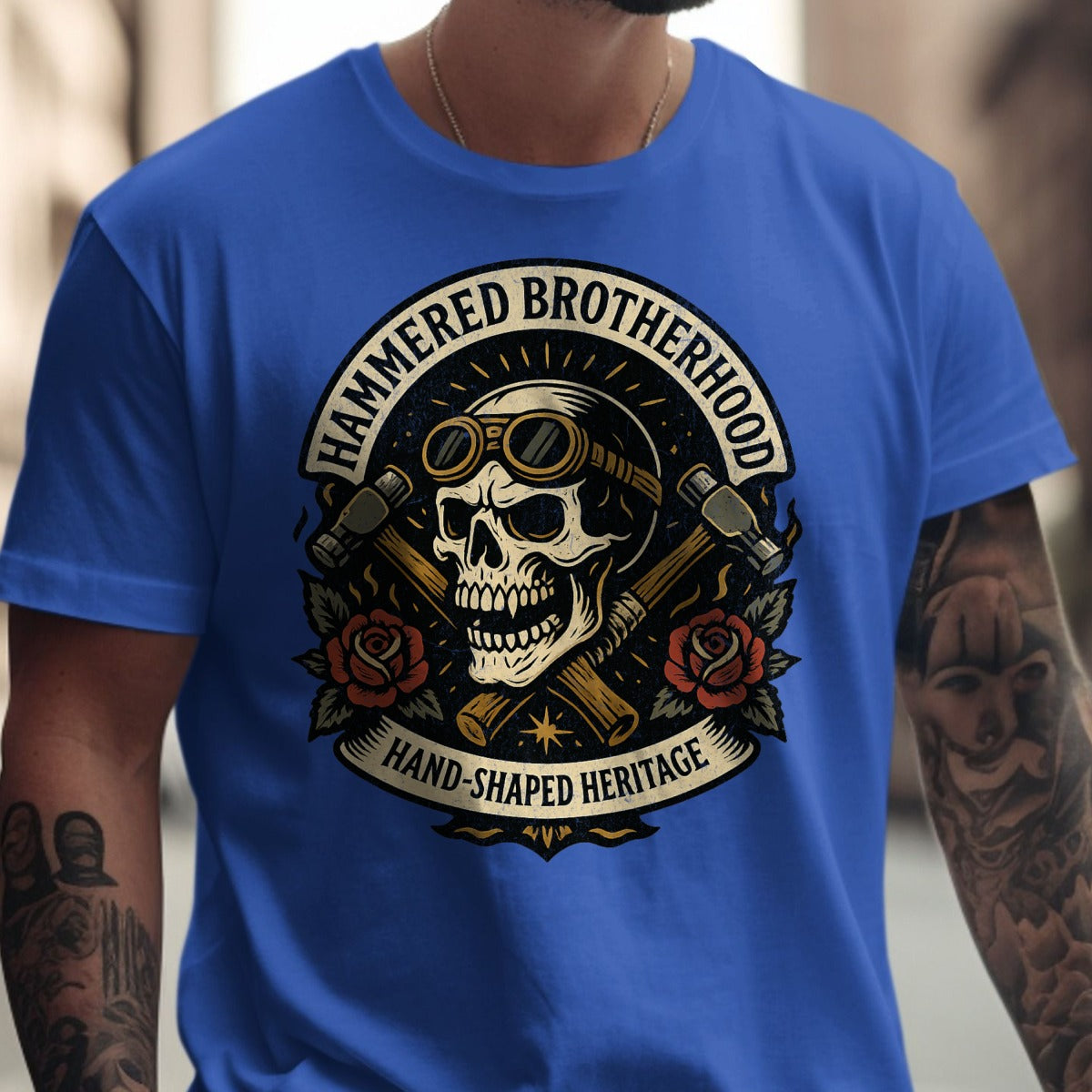 Hammered Brotherhood Skull Graphic T-Shirt product