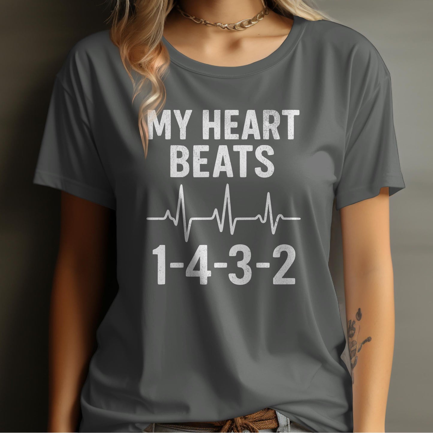 My Heart Beats 1 4 3 2 Graphic Tee Shirt product