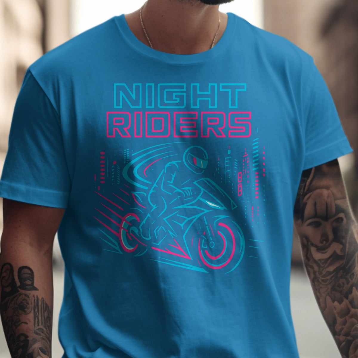 Night Riders Graphic Motorcyclist Themed Shirt Product