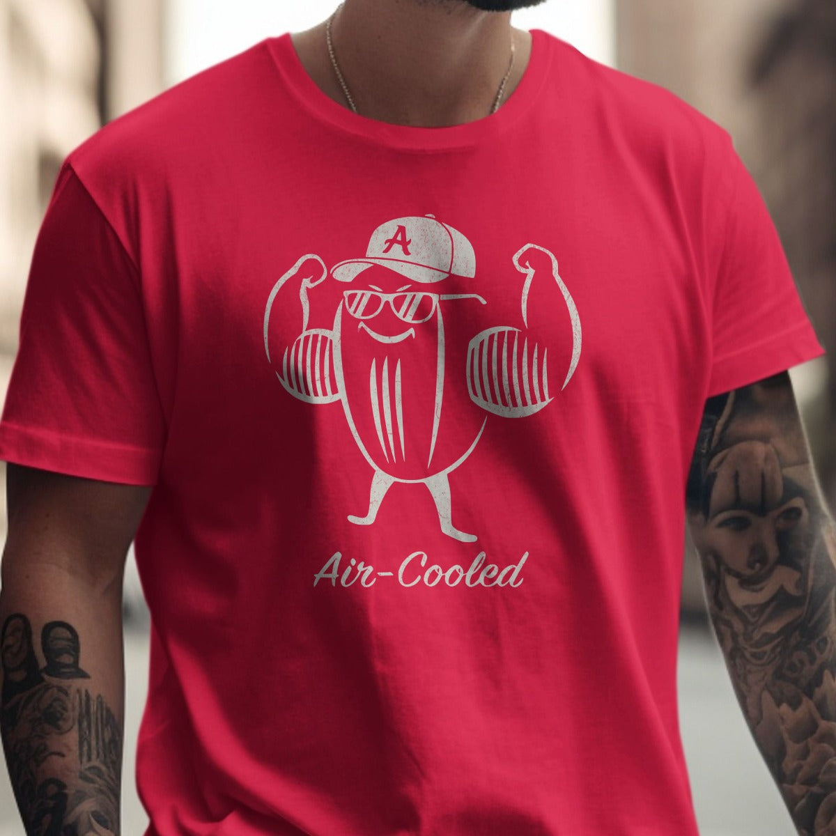 Air-Cooled Graphic Red Flexing Character T-shirt product type