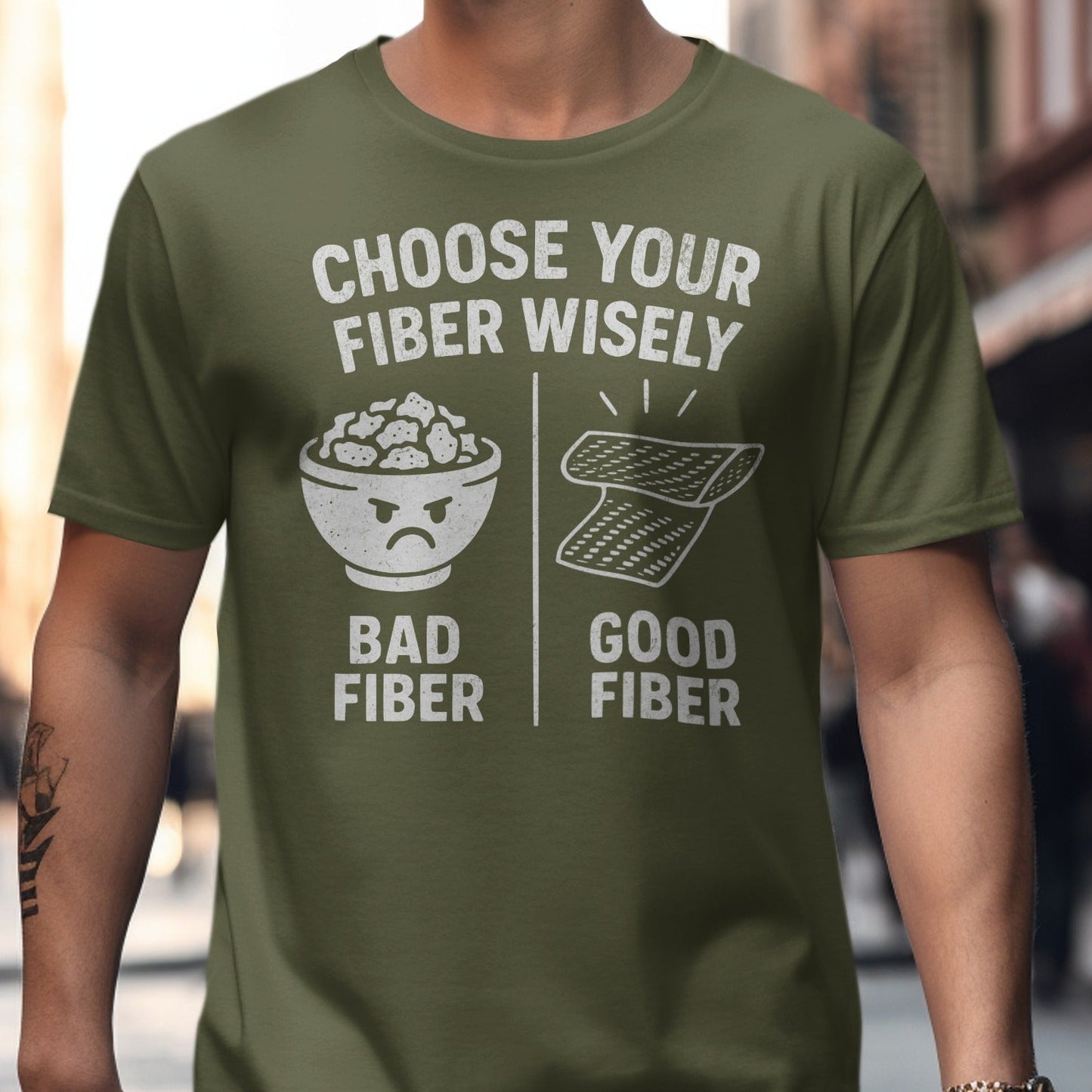 Choose Your Fiber Wisely Funny Graphic Tee product type