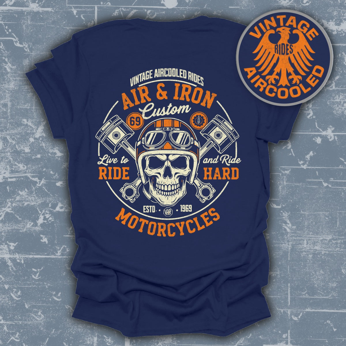 Skull and Pistons Aircooled Motorcycles T-shirt product