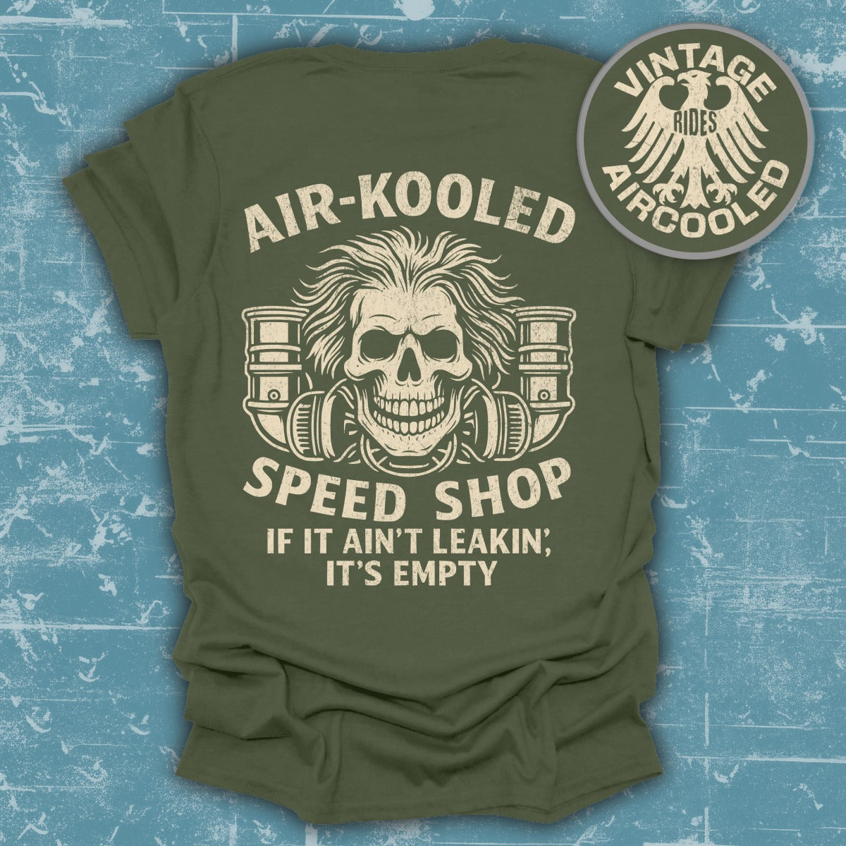 Air-Kooled Speed Shop Skull Design T-shirt product