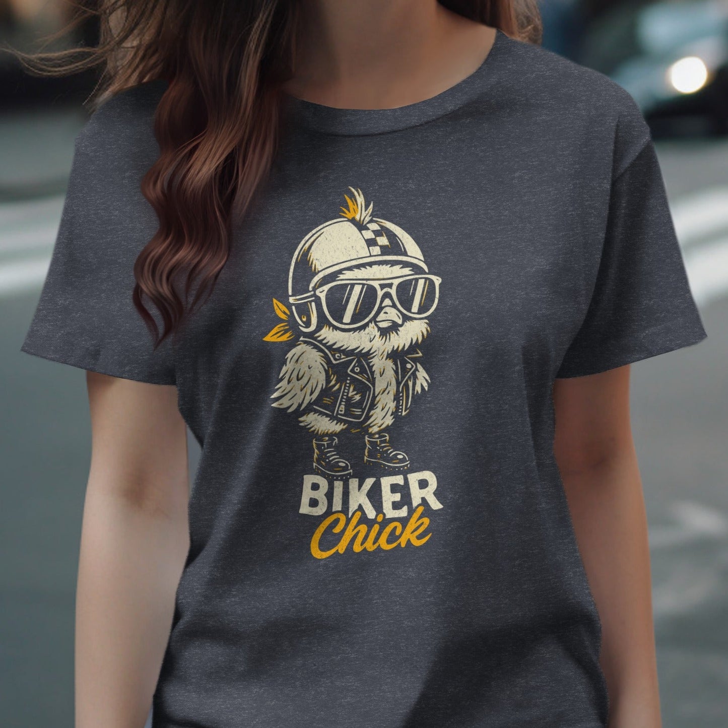 Cool Biker Chick Graphic Tee Biker Chick Product Type