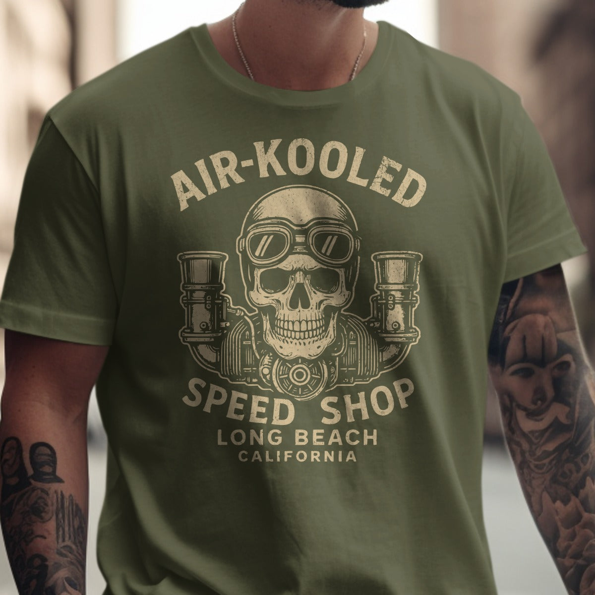 Air-Kooled Speed Shop Skull Long Sleeve Shirt product