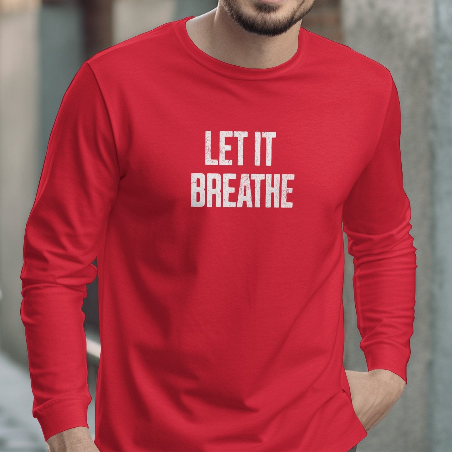 Let It Breathe Red Casual Long Sleeve Shirt product