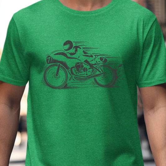 Racing Motorcycle Graphic Green Tee Shirt product type