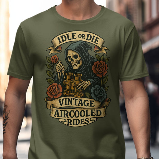 Idle or Die Vintage Aircooled Rides T-shirt product