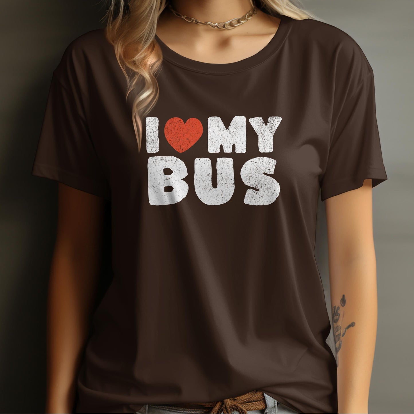 I Love My Bus Graphic Print Casual Wear Product Type