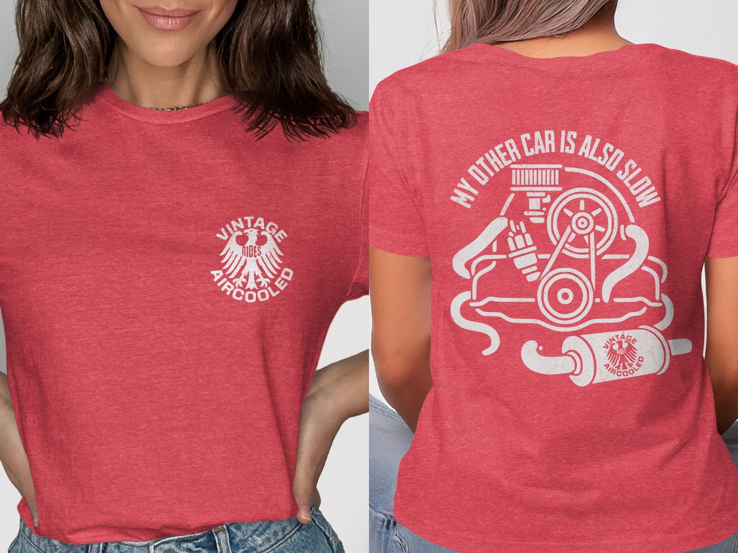 Vintage Aircooled Car Graphic Design Red Shirt product type