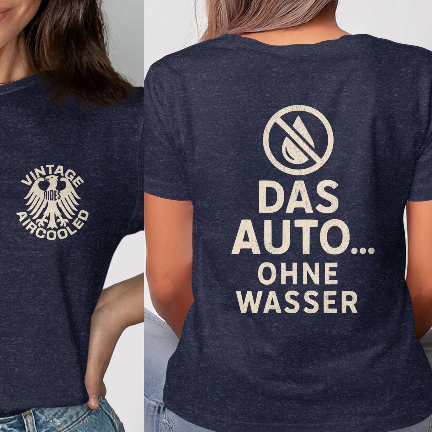 Vintage Aircooled Das Auto Ohne Wasser t-shirt product type
