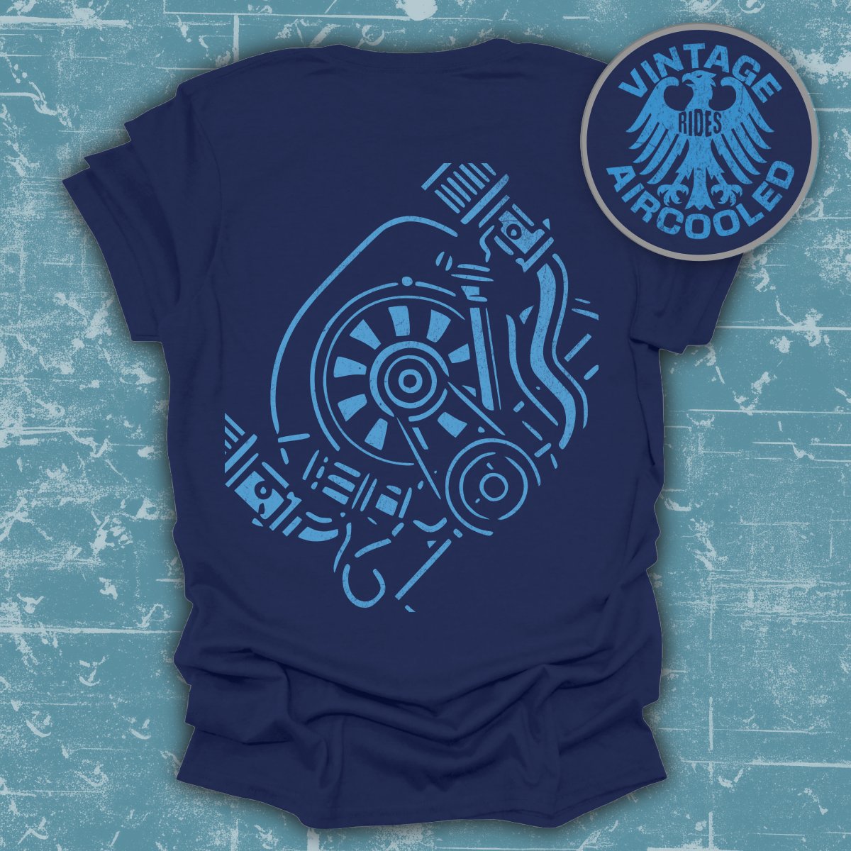 Vintage Rides Aircooled Graphic Back Print Shirt product