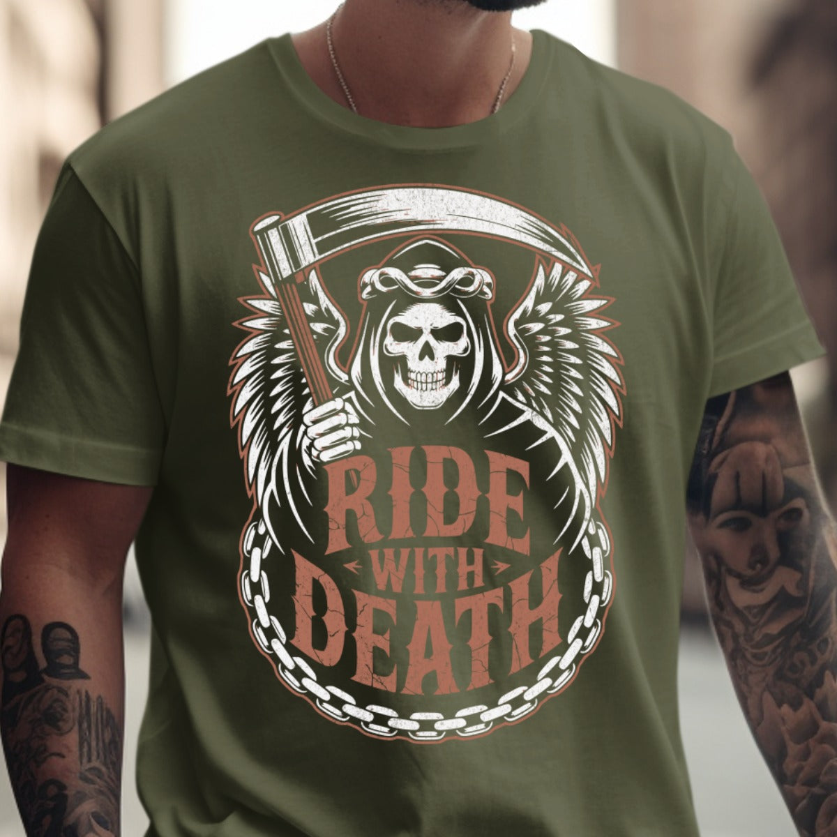 Ride With Death Graphic Printed T-Shirt product
