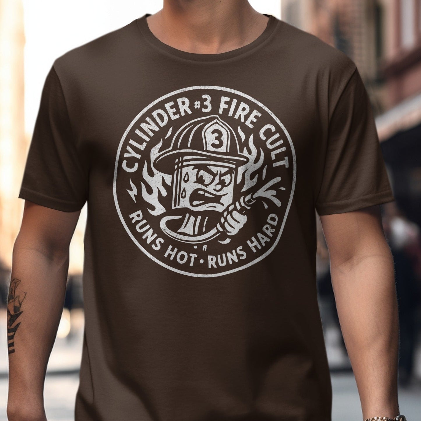 Cylinder 3 Fire Cult Runs Hot Runs Hard T-Shirt product type