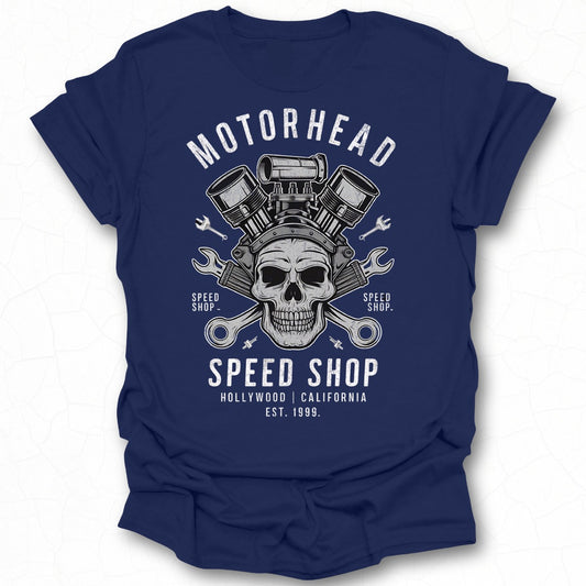 Motorhead Speed Shop Skull Design T-shirt