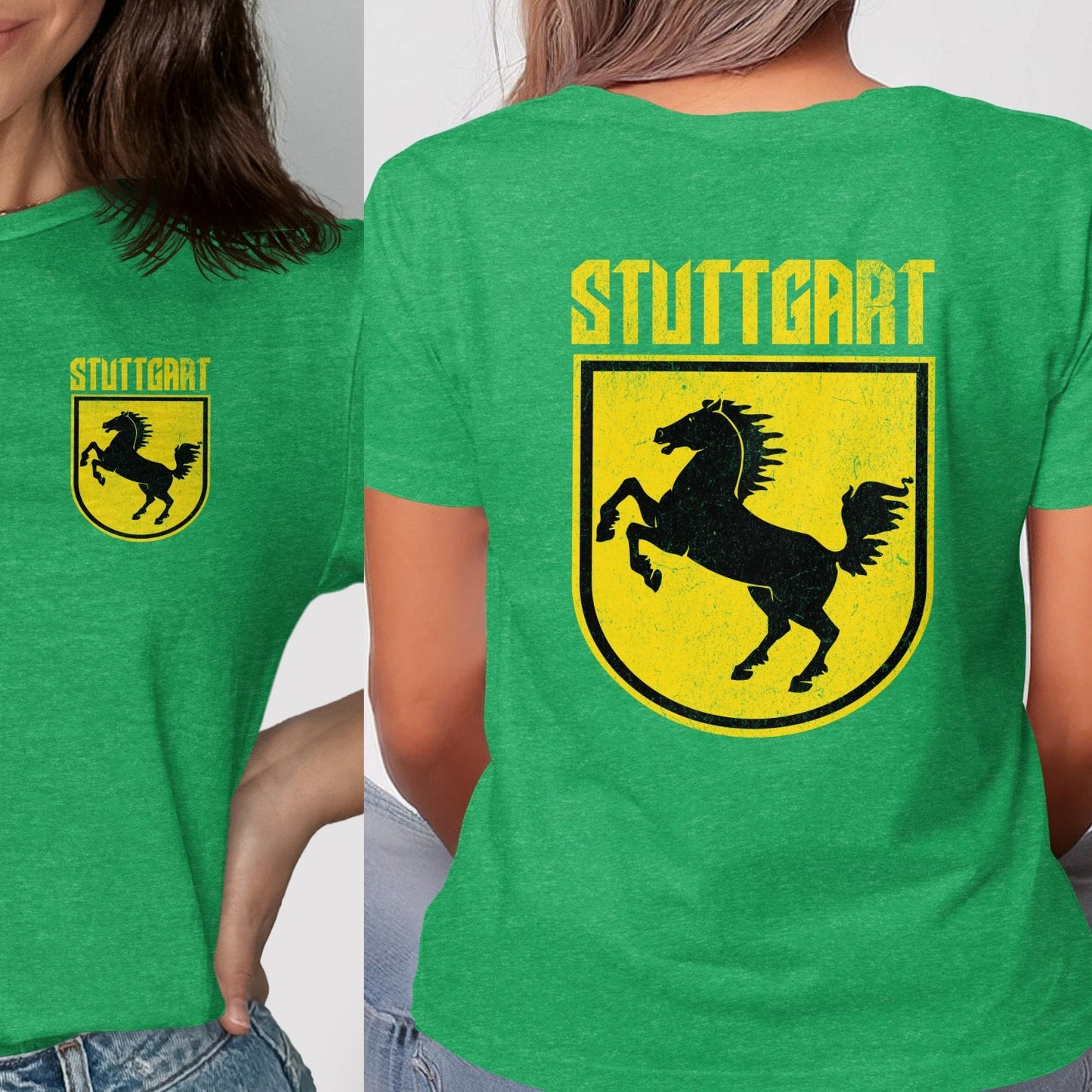 Stuttgart Crest Design Green Graphic T-Shirt product