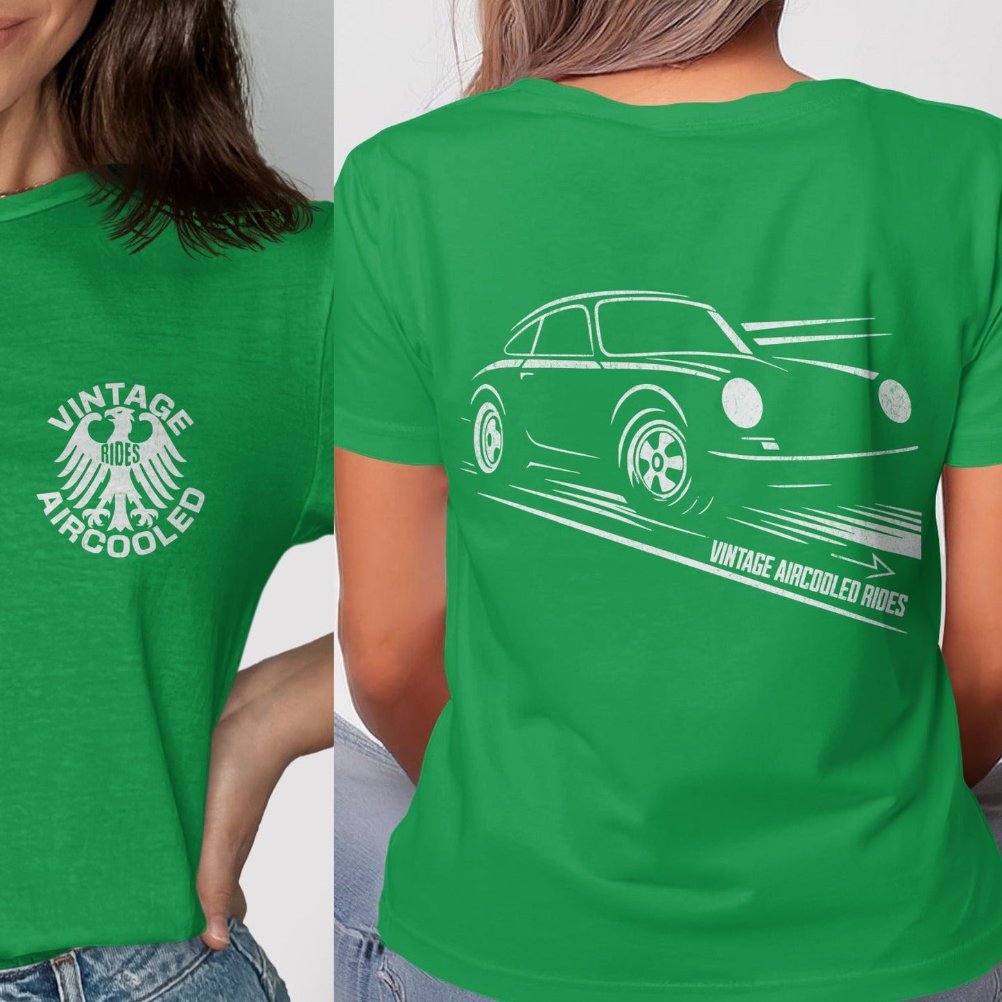 Vintage Aircooled Rides Green Car Design Shirt product