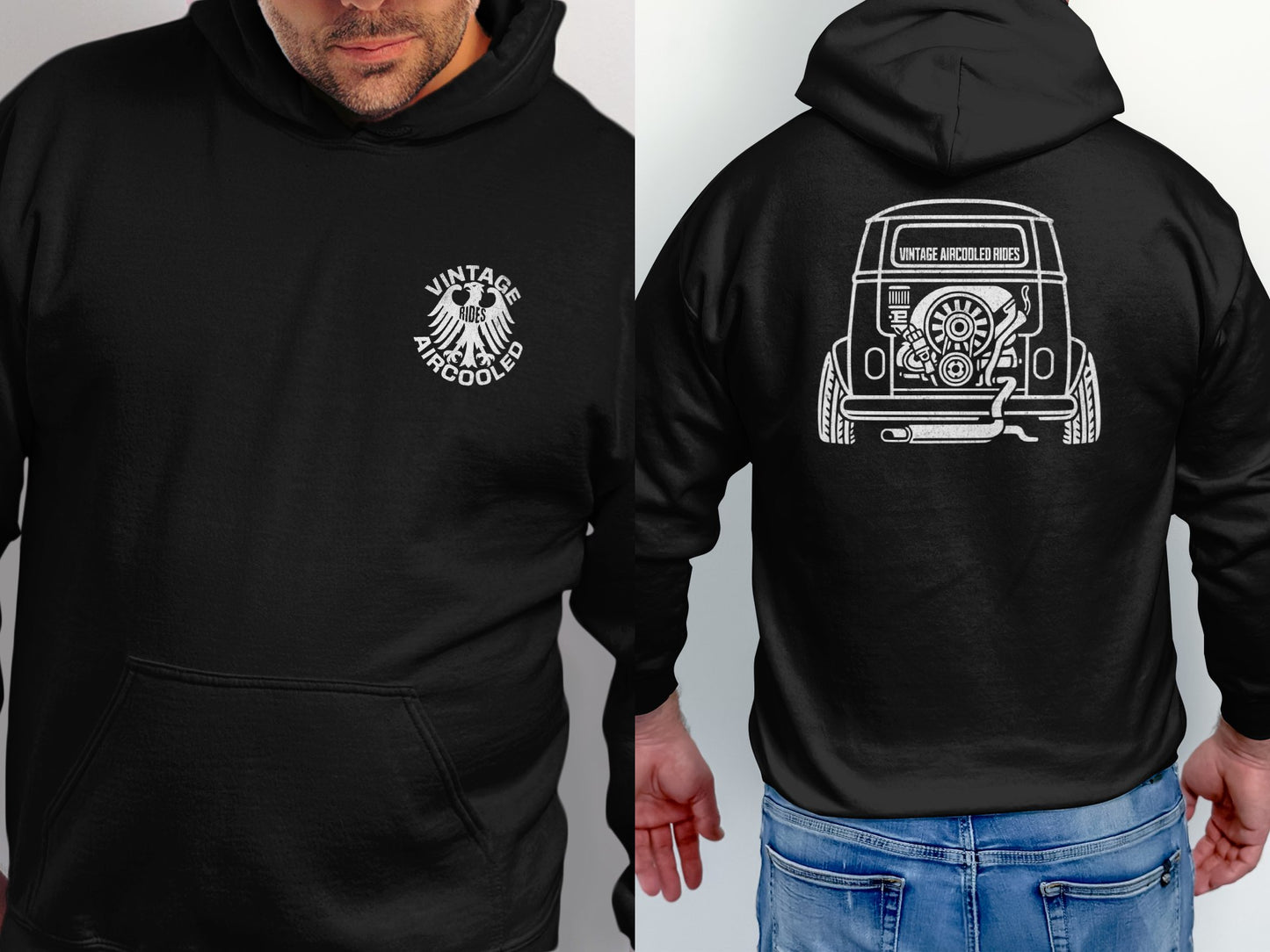 Vintage Aircooled Rides Graphic Black Hoodie product