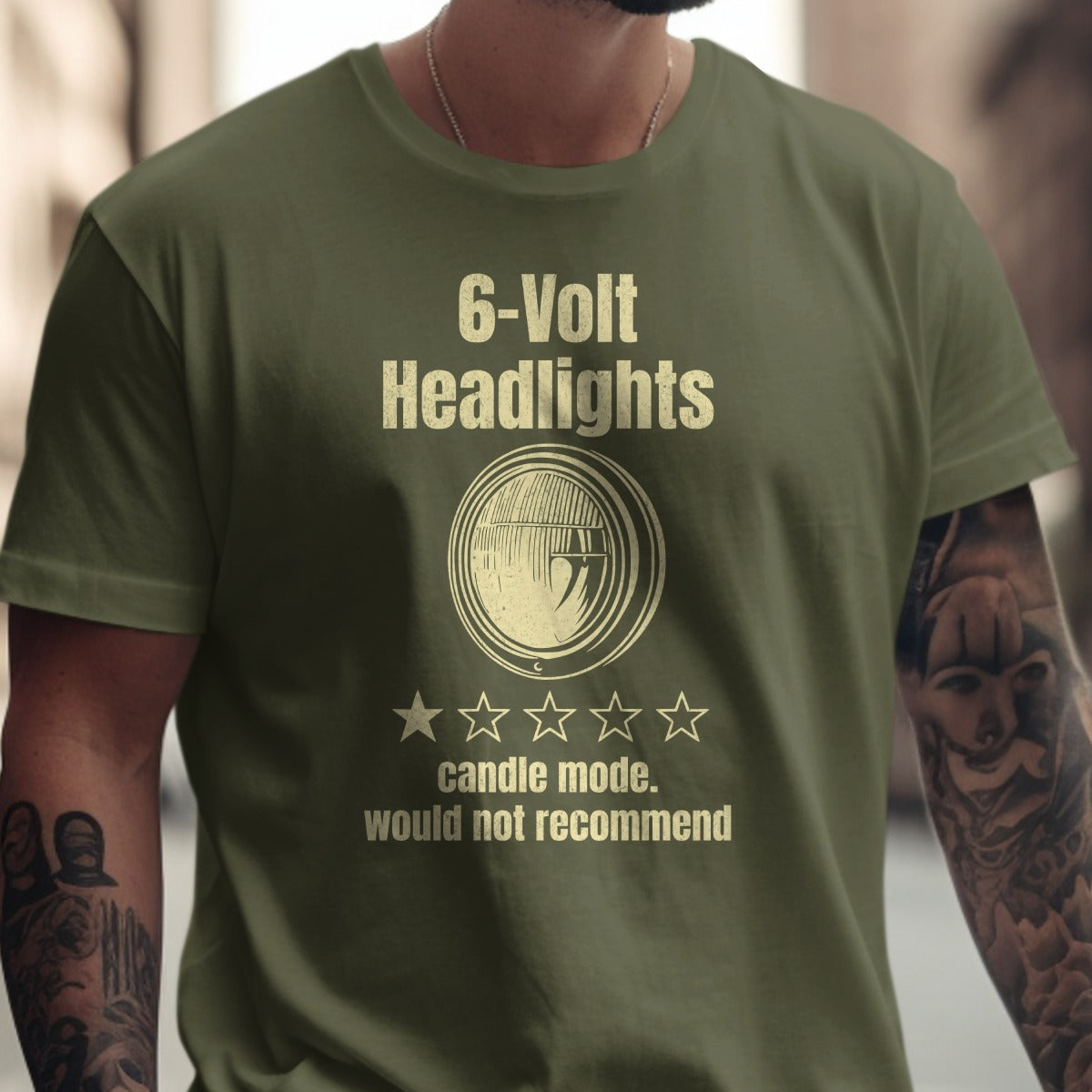 6-Volt Headlights Candle Mode Novelty T-Shirt product type