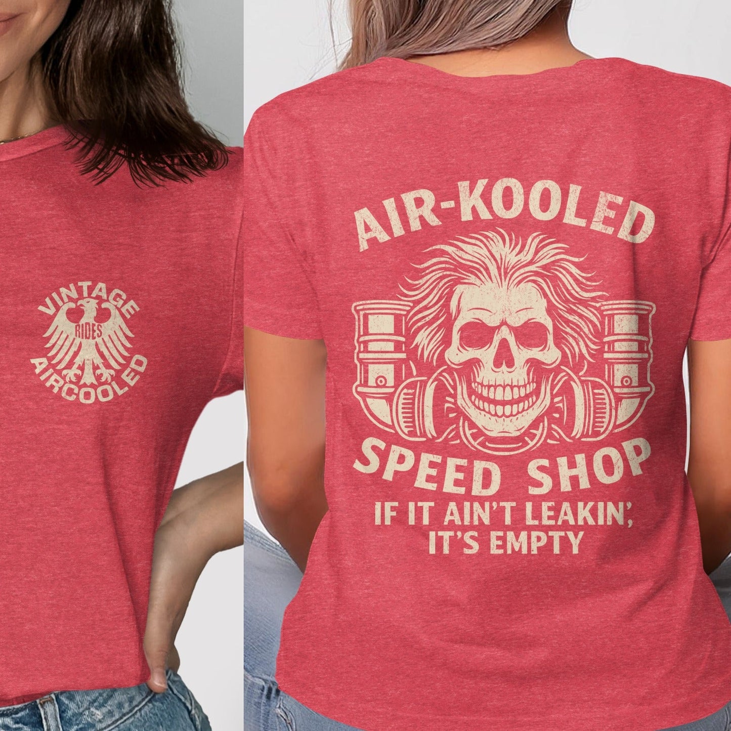 Vintage Air-Cooled Speed Shop Skull Graphic T-Shirt product type