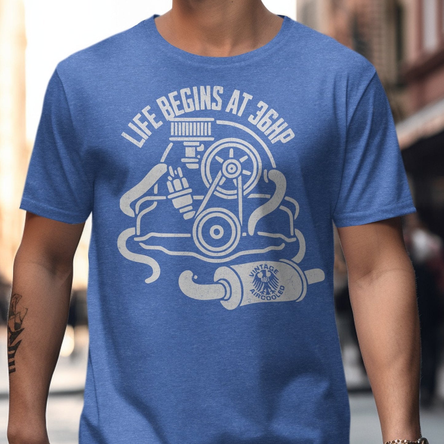 Life Begins At 36HP Vintage Engine Graphic T-Shirt product