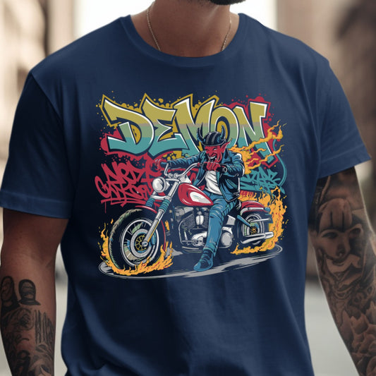 Demon Graffiti Style Biker Graphic Tee product type
