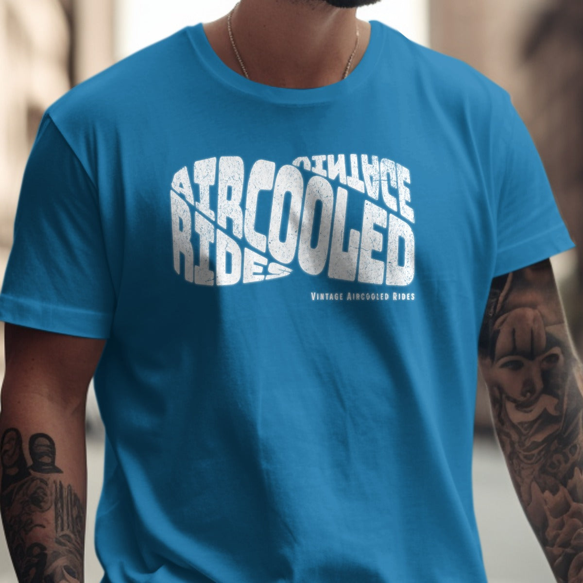 Aircooled Rides Vintage Graphic Blue T-shirt product