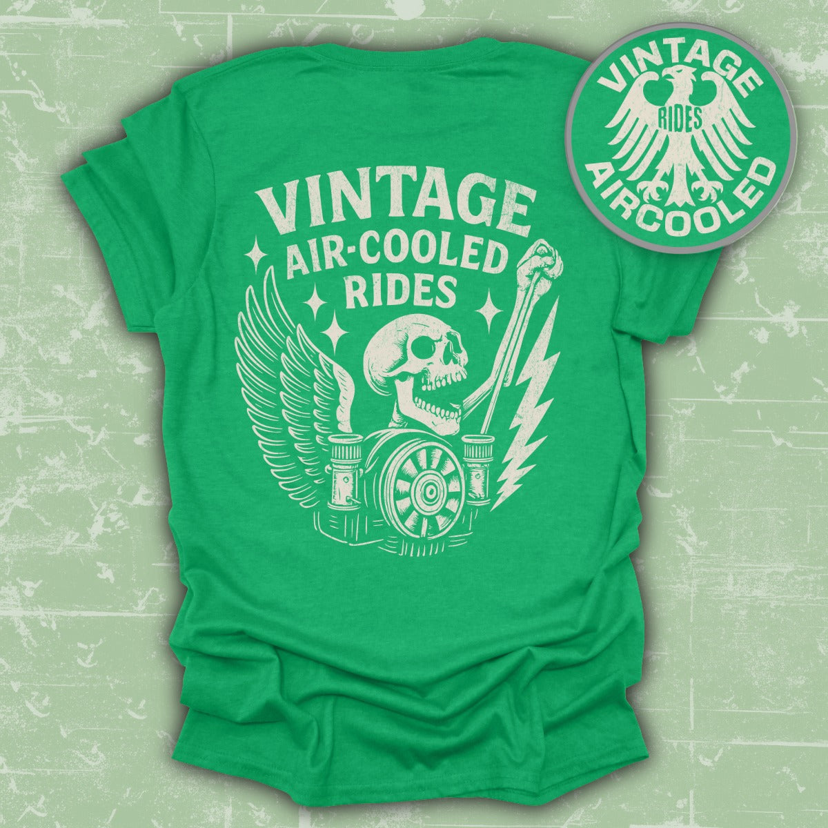 Vintage Air Cooled Rides Green Graphic T-Shirt product