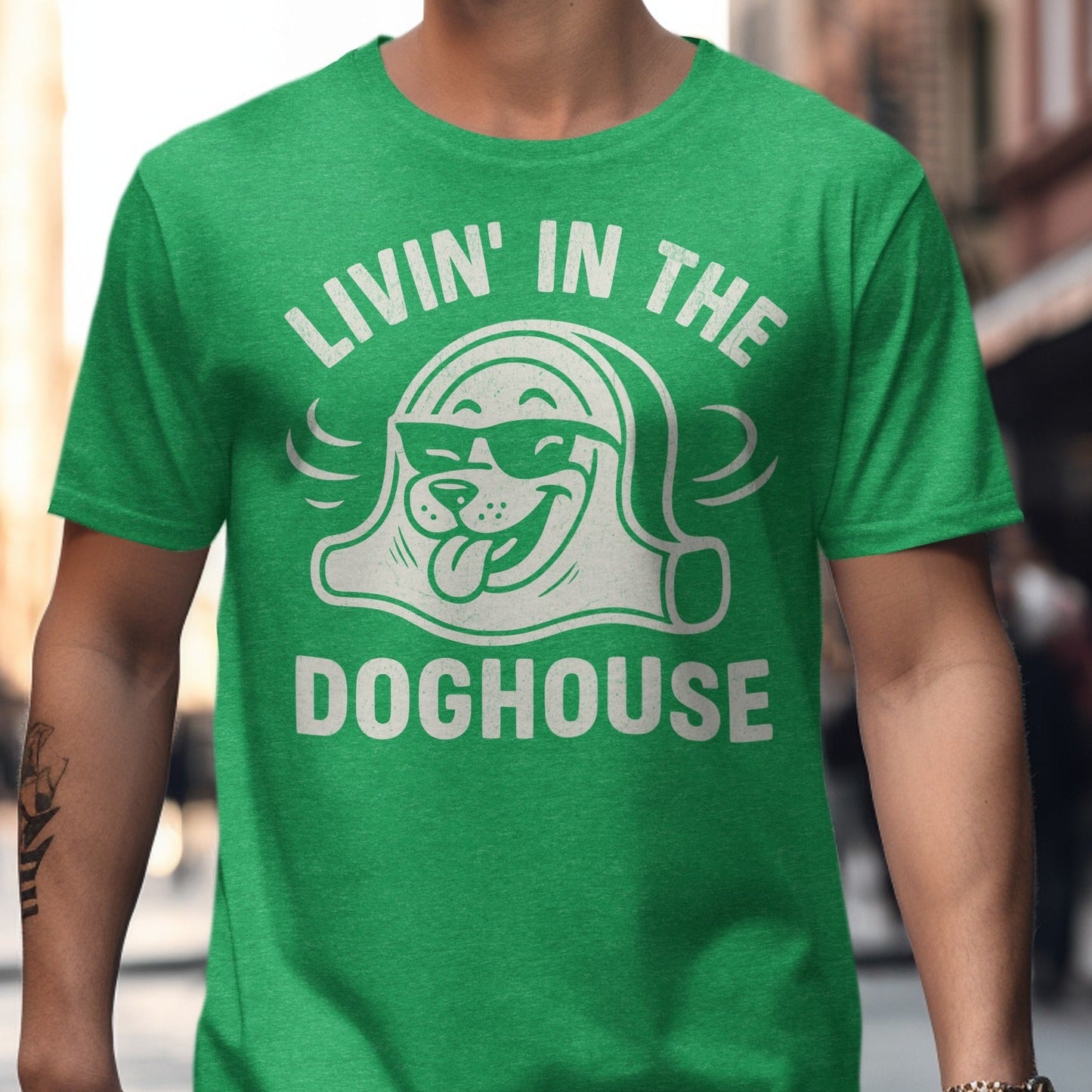 Livin' in the Doghouse Graphic Tee Shirt product