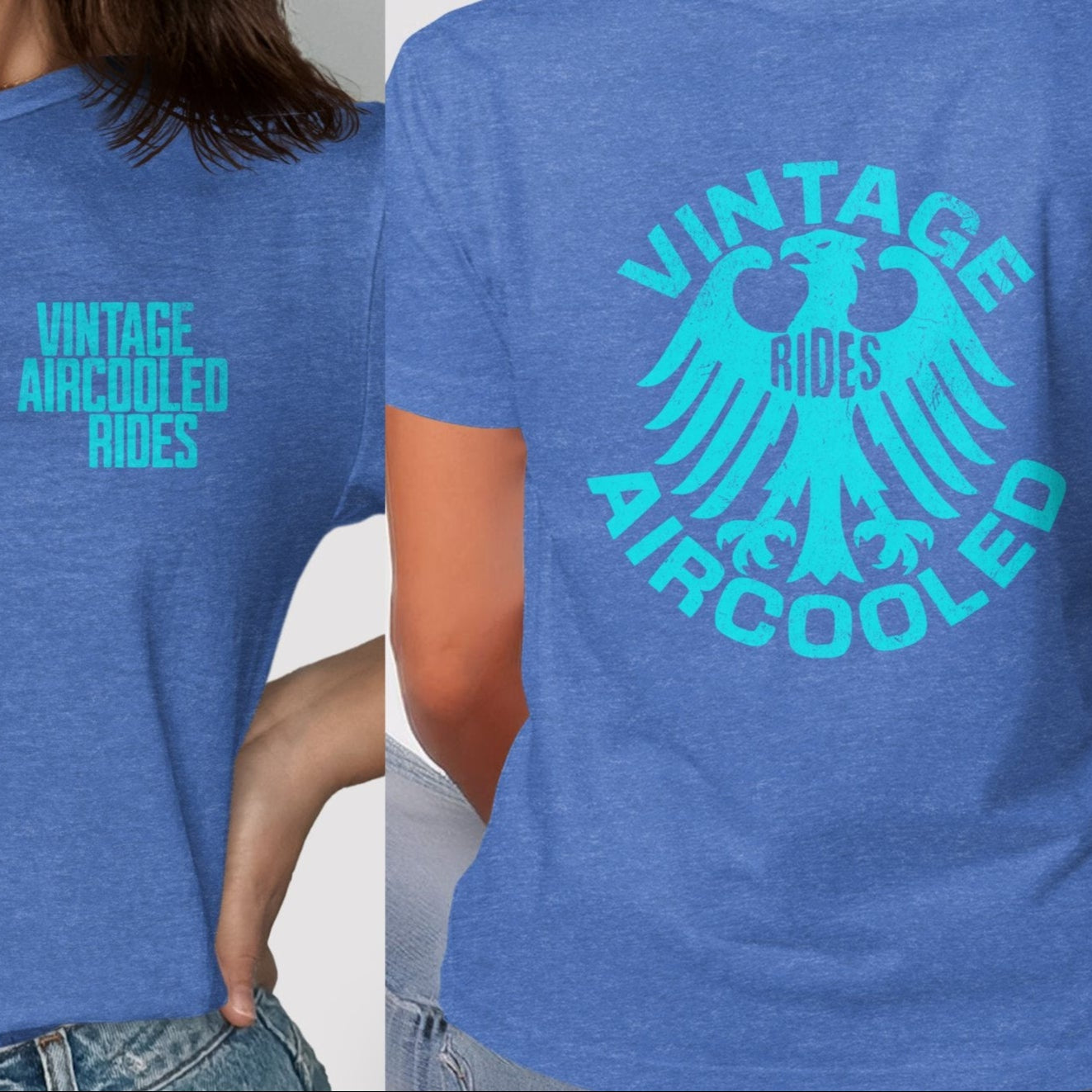 Vintage Aircooled Rides Graphic Blue T-shirt Product
