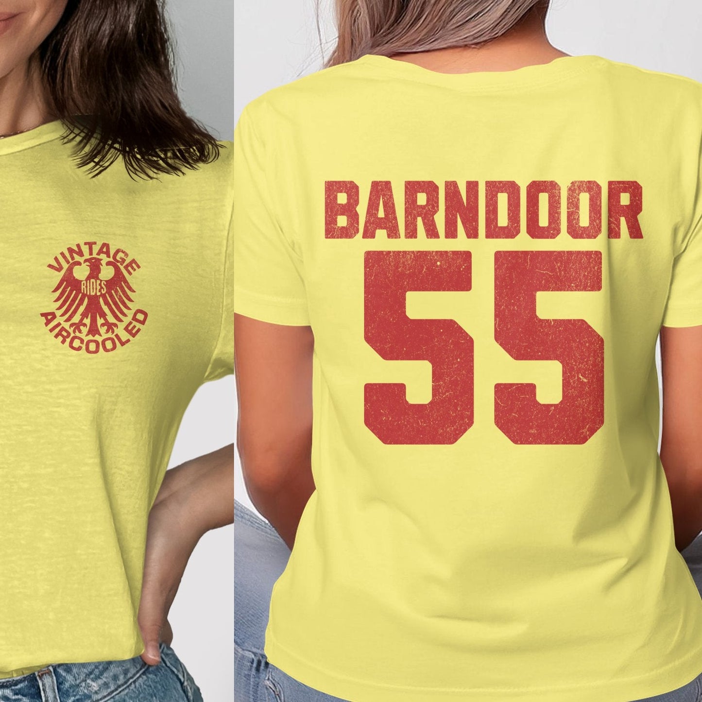 Vintage Aircooled Barn Door 55 Yellow T-Shirt product type