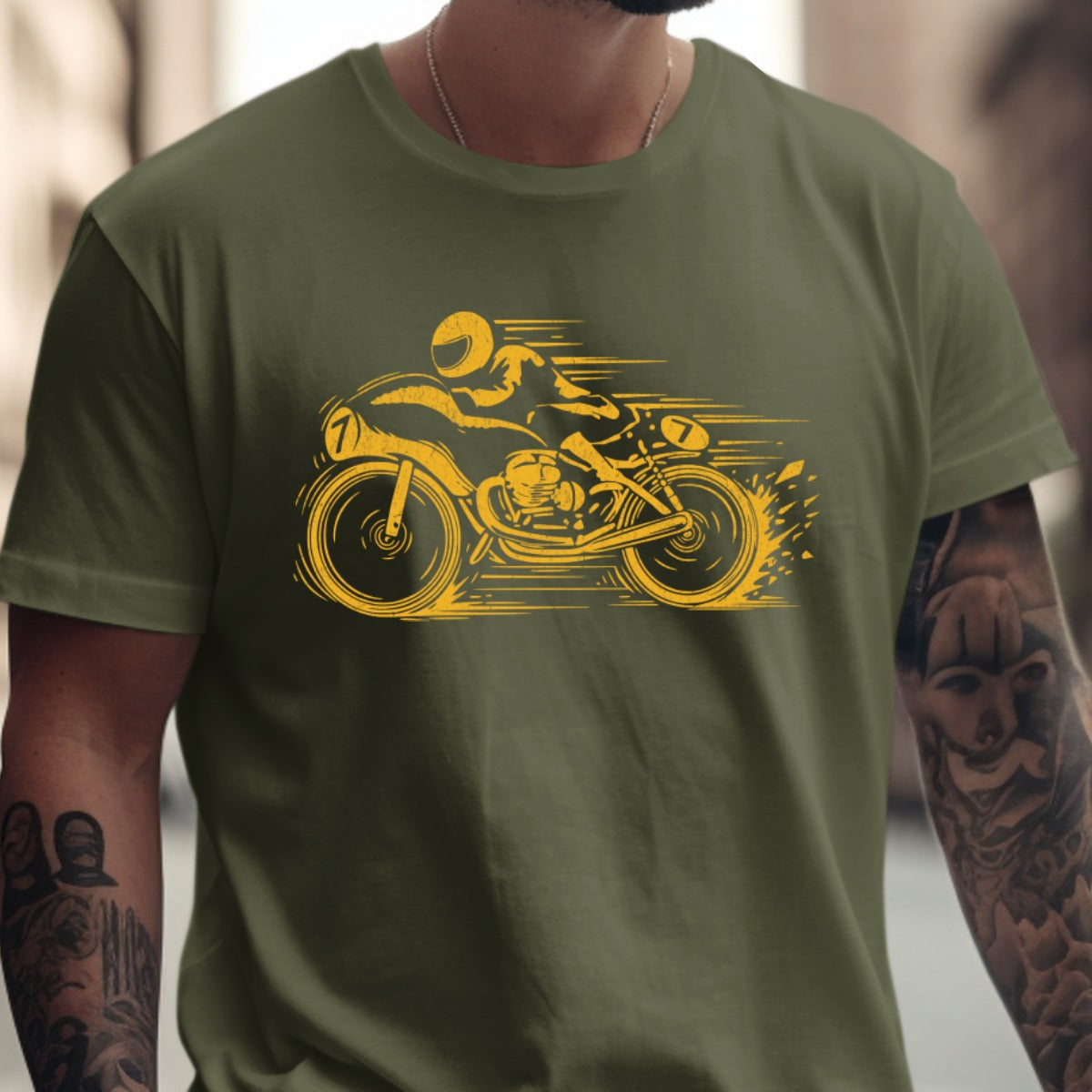 Vibrant Motorcycle Graphic Tee Shirt product type