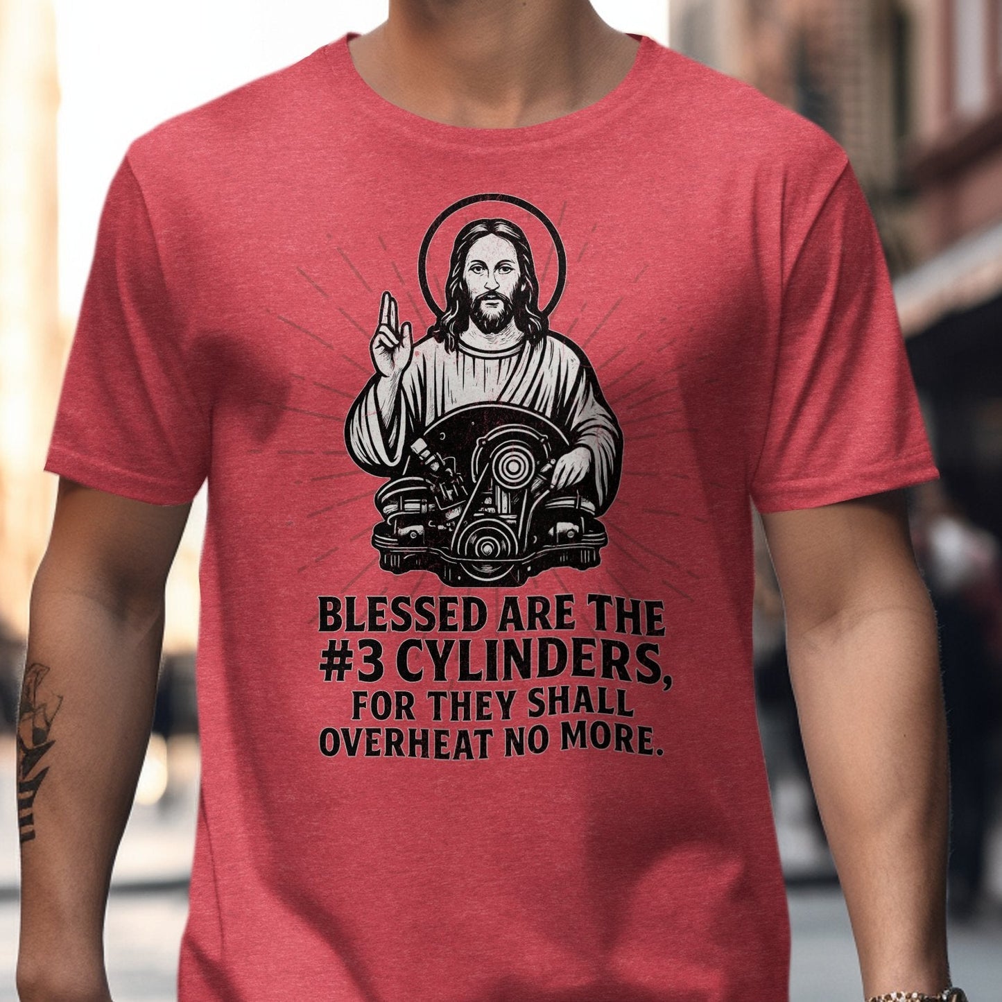 Blessed Are The #3 Cylinders Graphic T Shirt product