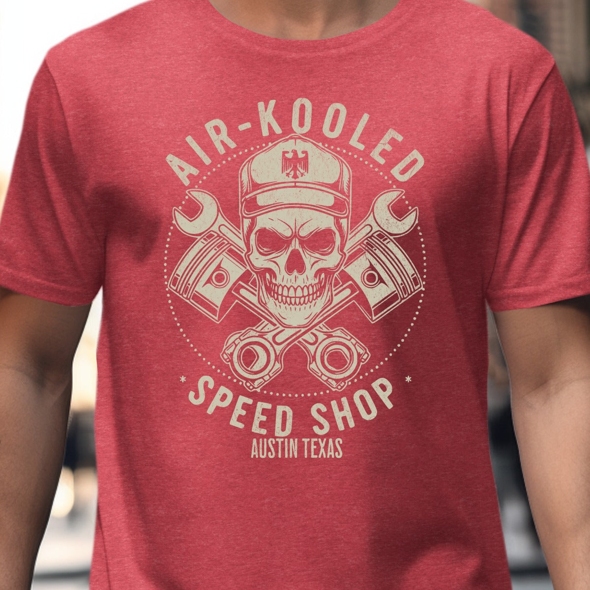 Air-Kooled Speed Shop Skull Design T-Shirt product type