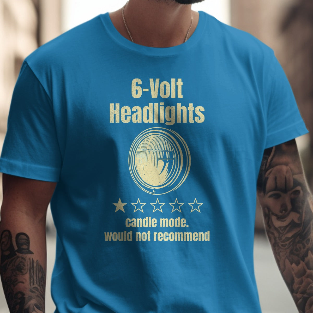 6-Volt Headlights Candle Mode Funny T-Shirt product type