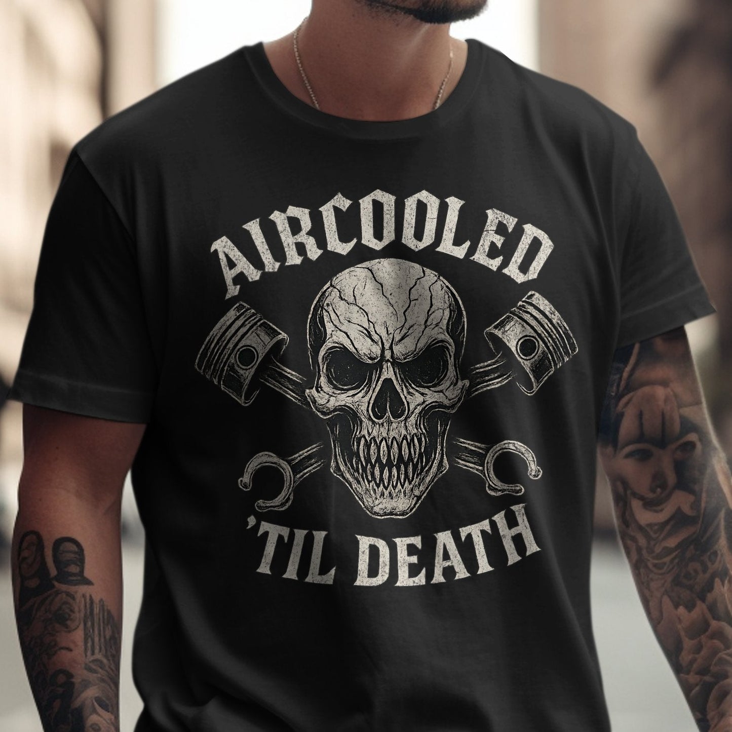 Aircooled Til Death Graphic Skull T-Shirt product