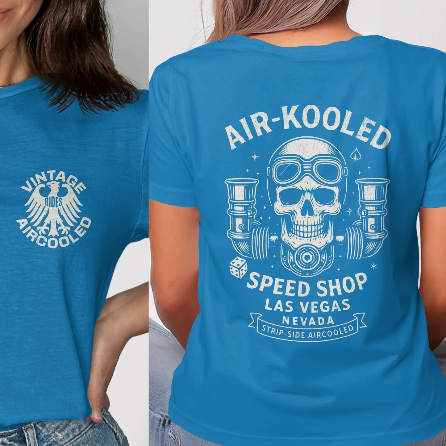 Air-Kooled Speed Shop Graphic Blue T-Shirt Product Type