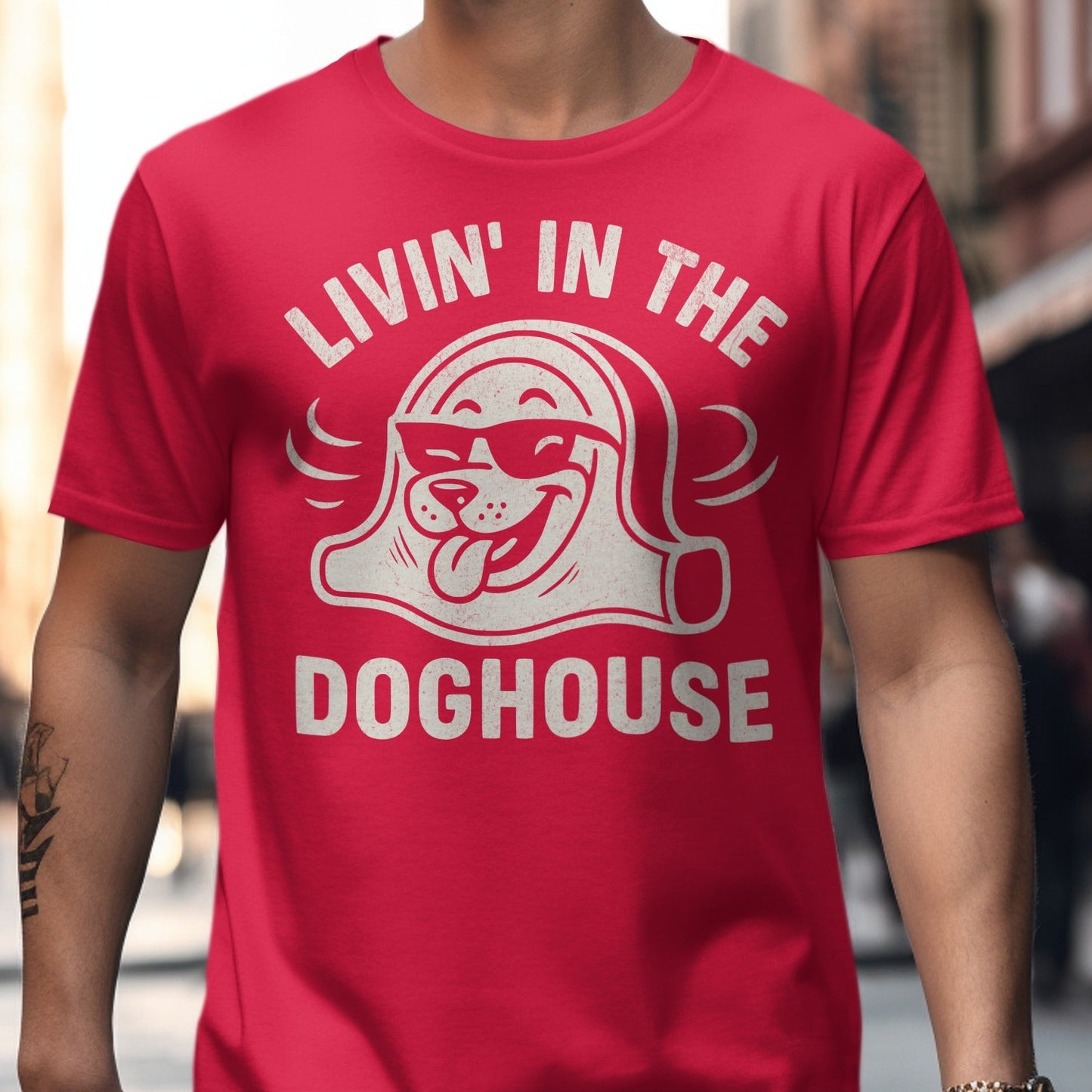 Livin' In The Doghouse Graphic Tee Shirt product