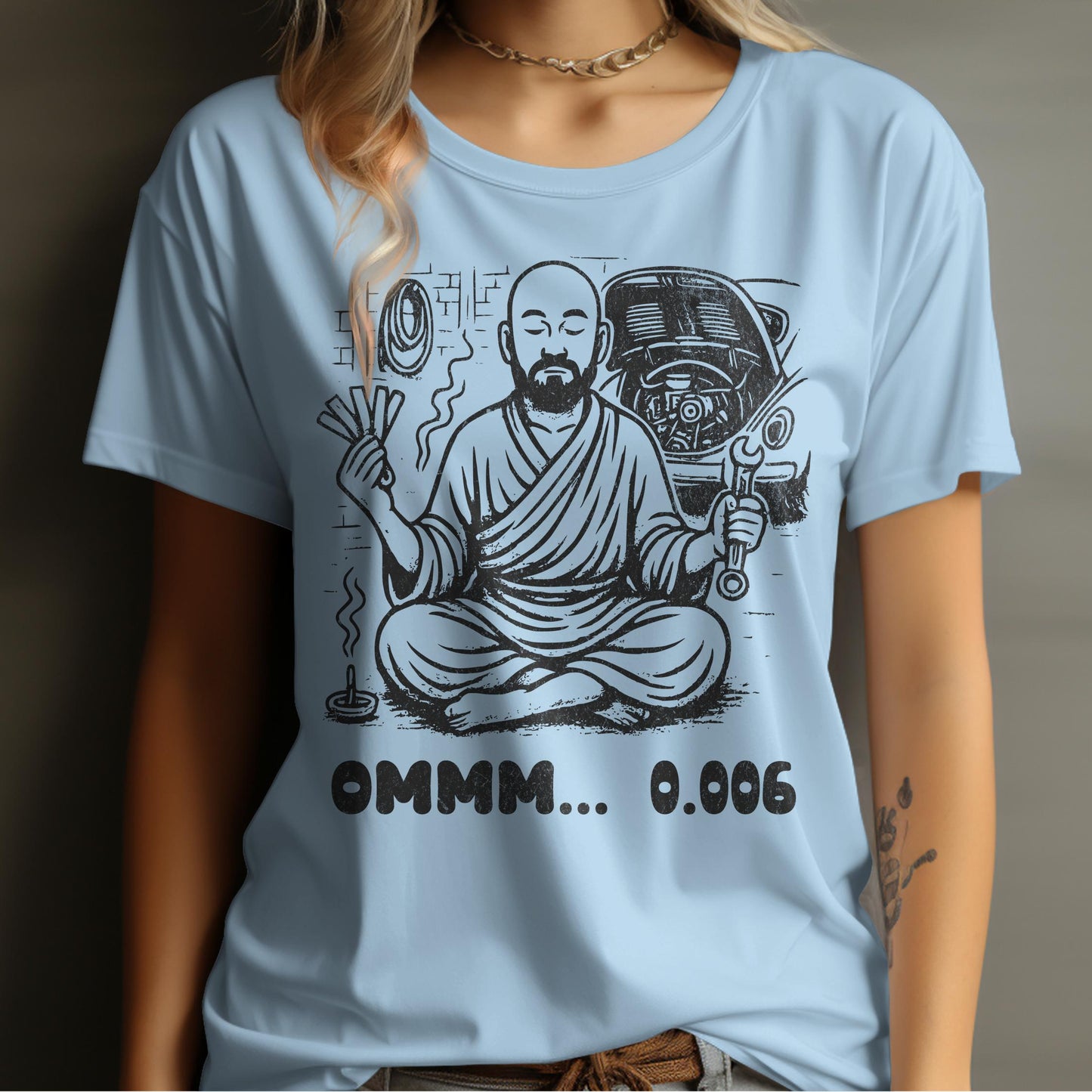 Meditating Robot Design Funny Graphic Tee product