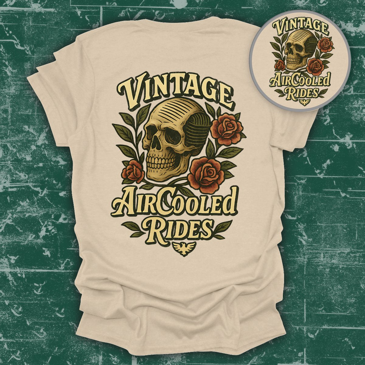 Vintage Air Cooled Rides Skull T-Shirt product