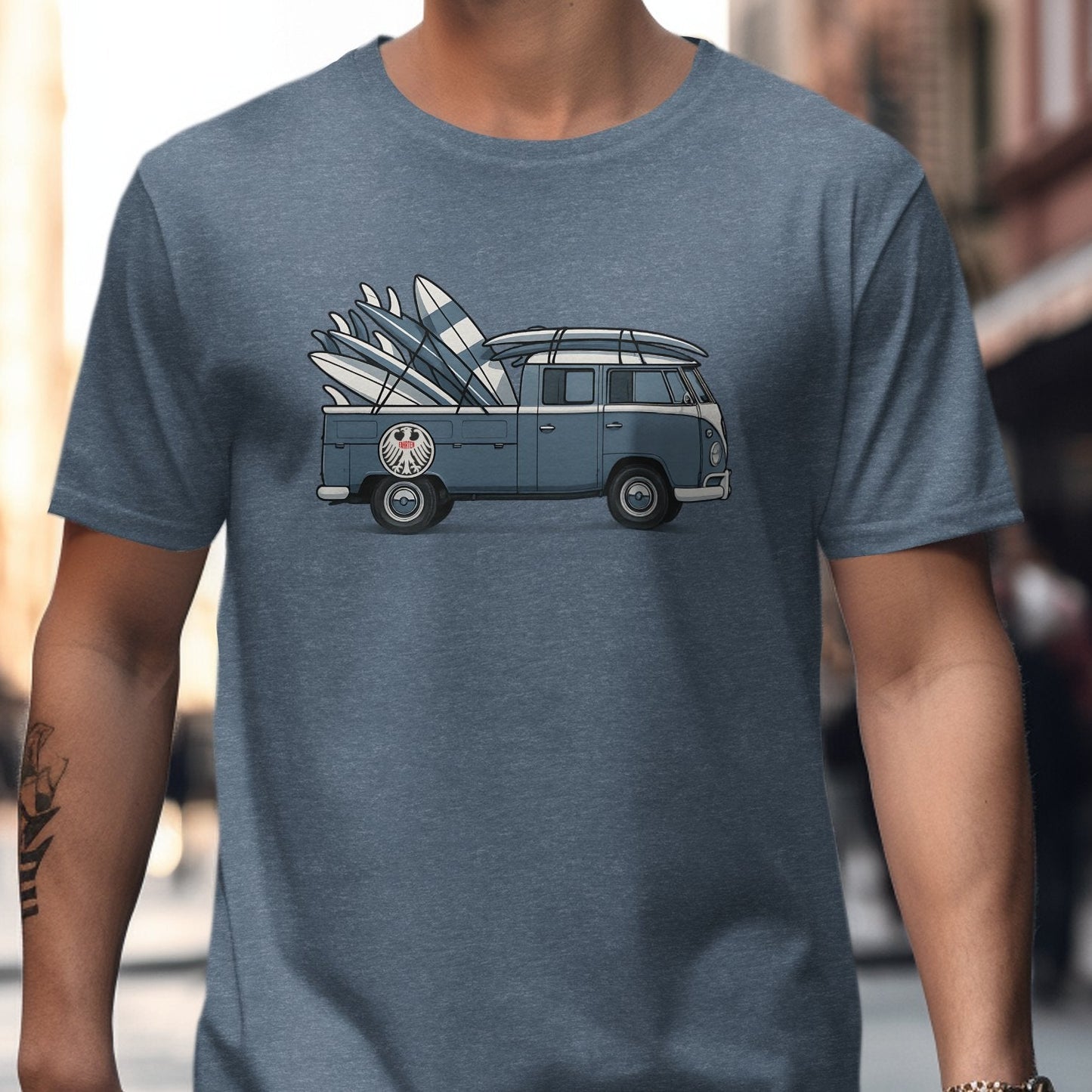 Retro Surf Van Graphic Print T-shirt Stylish Apparel product type