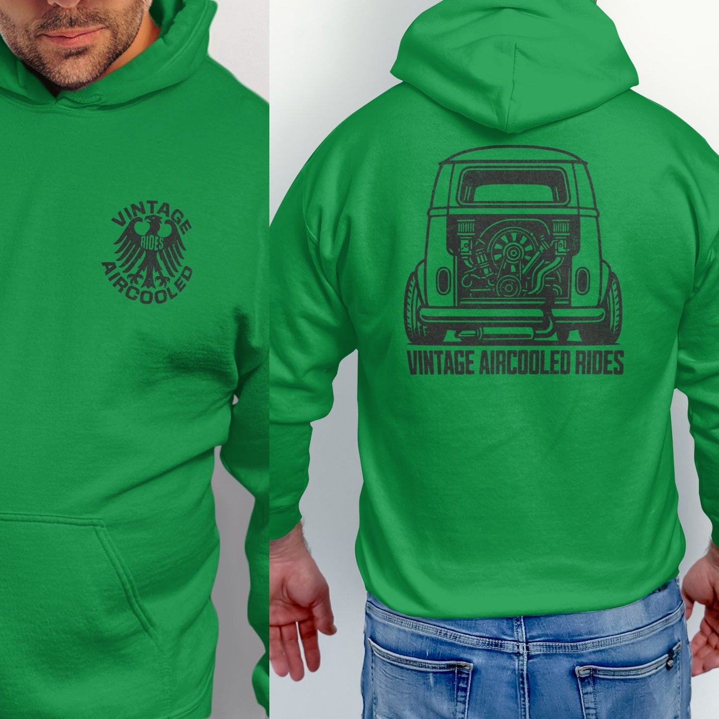 Vintage Aircooled Rides Green Hoodie product