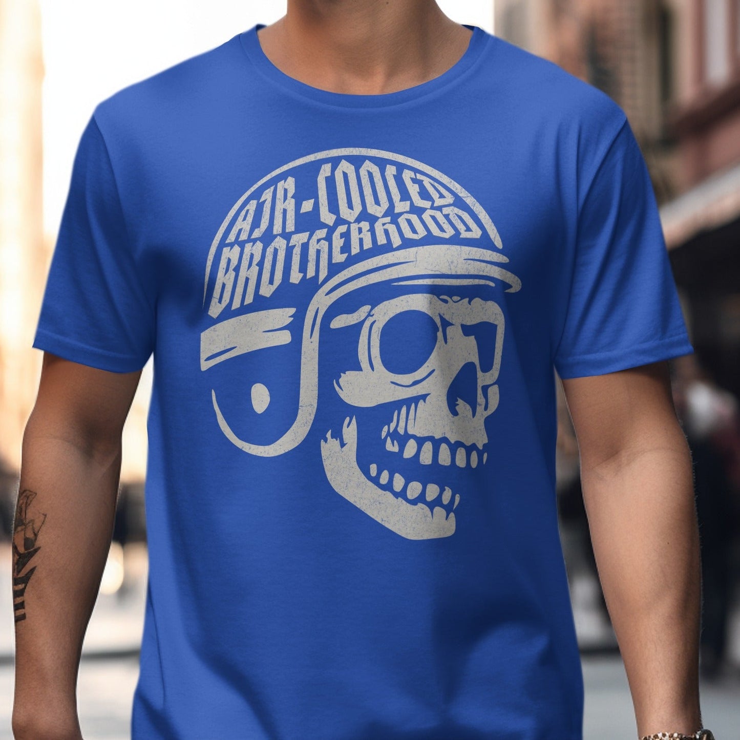 Skull Helmet Design Air-Cooled Brotherhood T-Shirt product