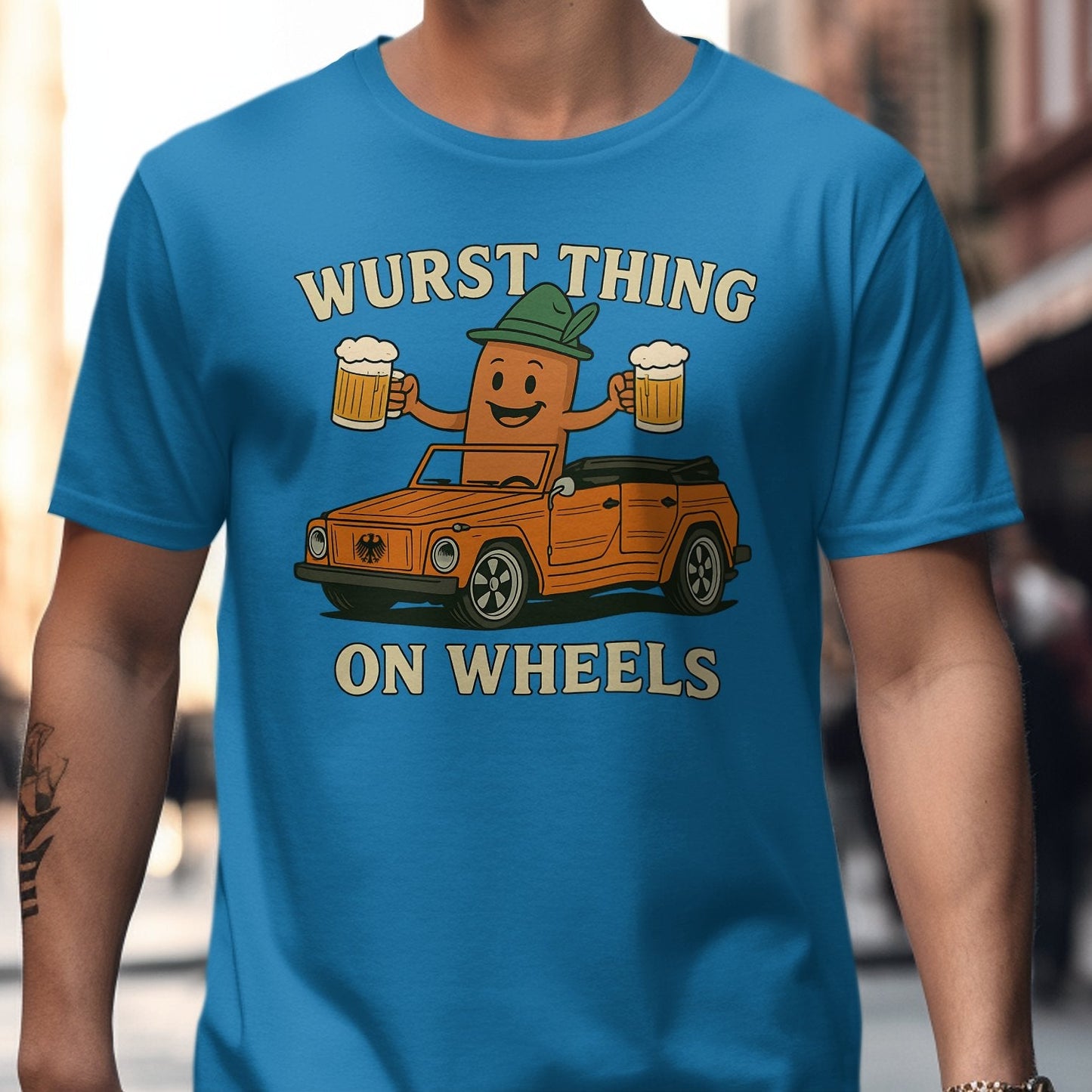 Wurst Thing on Wheels Funny Graphic Tee Shirt product
