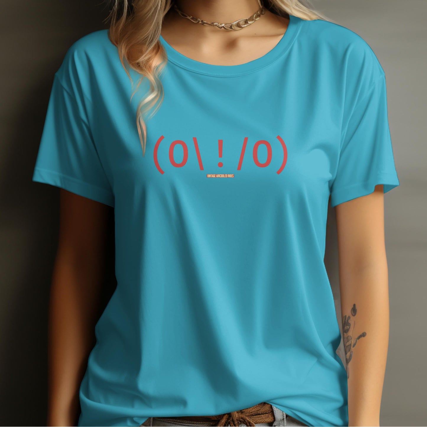 Fun Expression Light Blue Graphic T-Shirt product type
