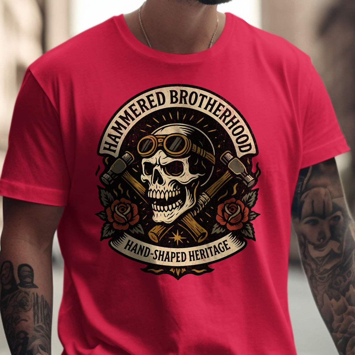 Hammered Brotherhood Skull Graphic T-shirt product