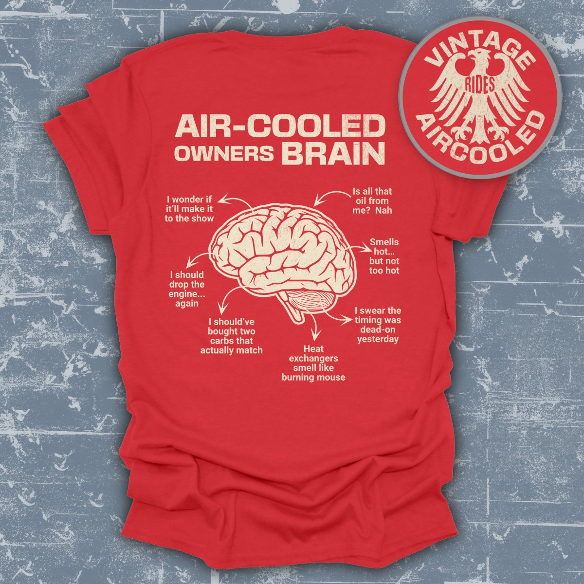 Air Cooled Owners Brain Funny Vintage T-shirt product