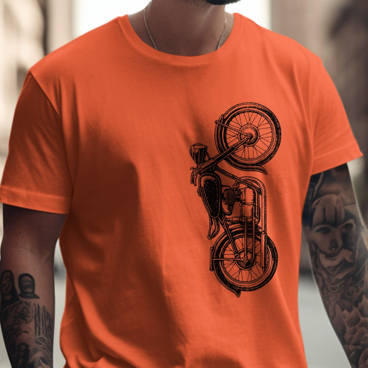 Vintage Motorcycle Graphic Print T Shirt product