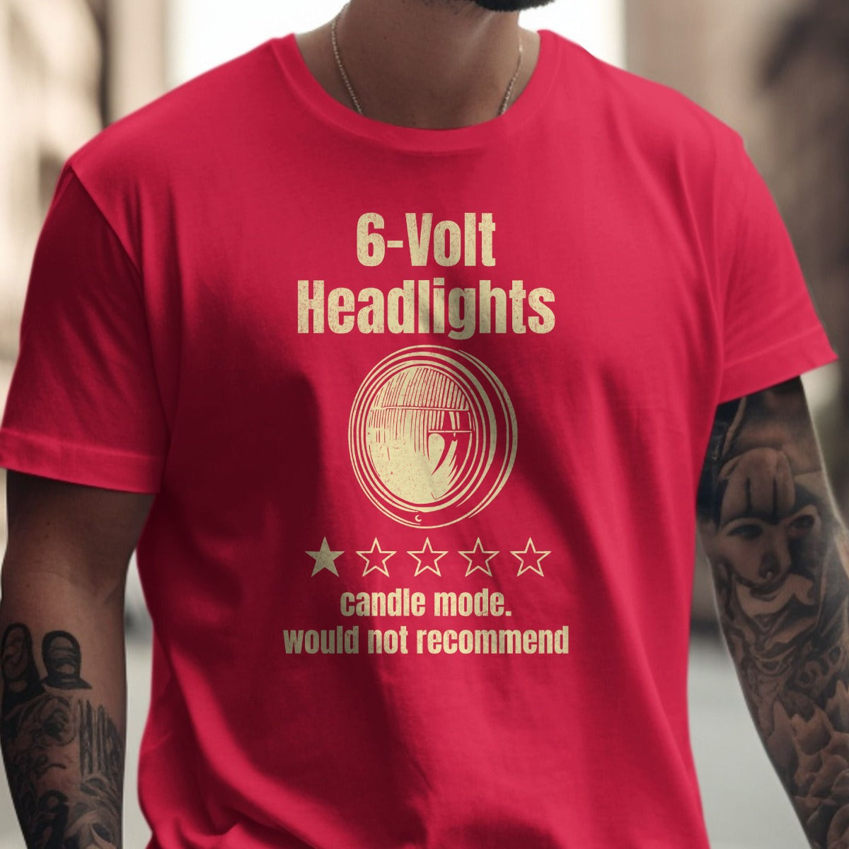 Humorous 6-Volt Headlights Candle Mode T-shirt product